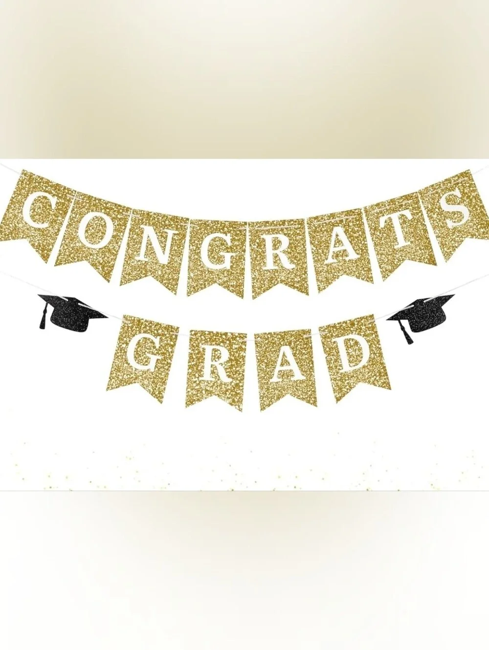 Gold 'Congrats Grad' Party Banner by